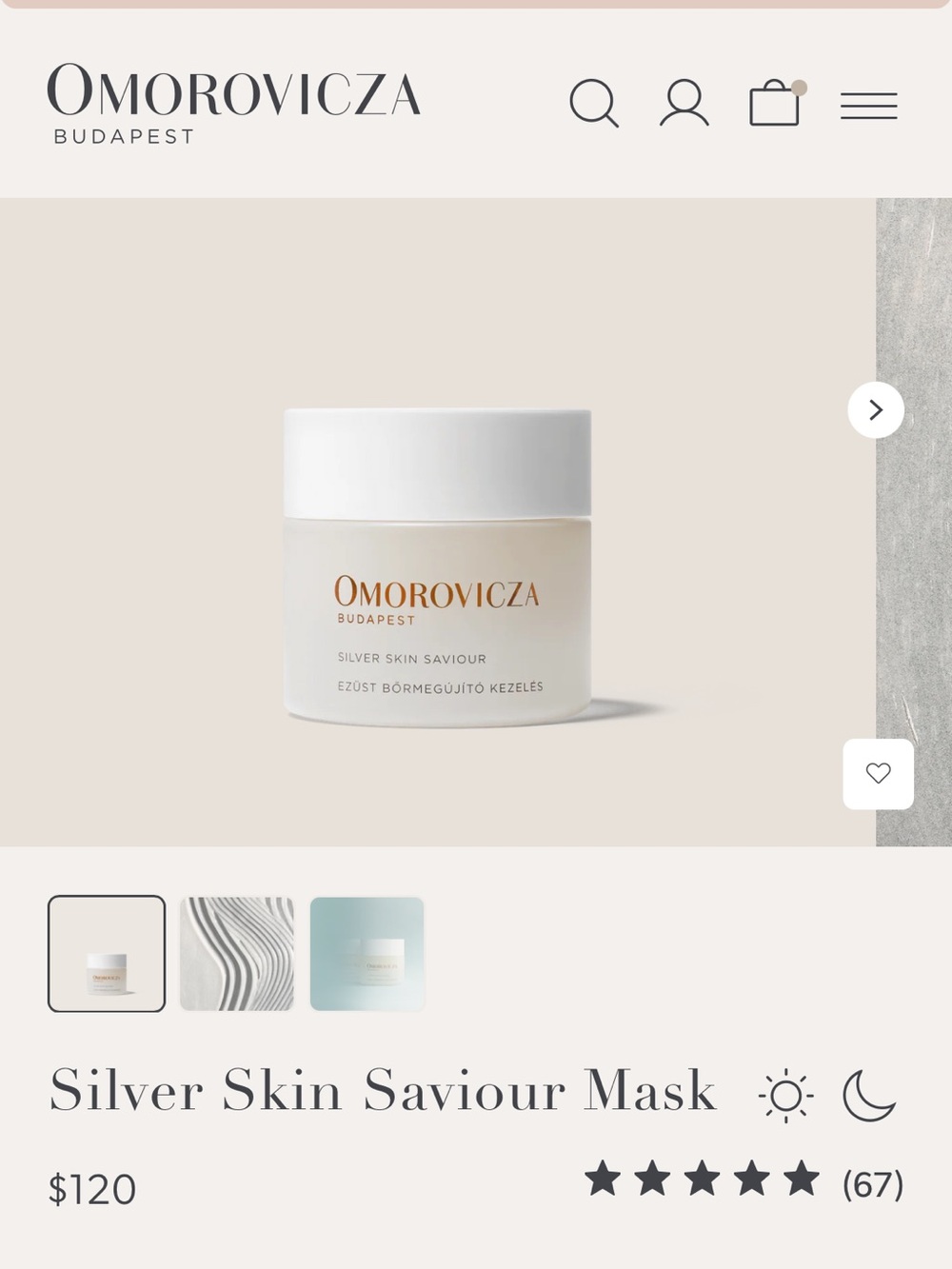 Omorovicza Silver Skin Saviour SOS clearing mask
